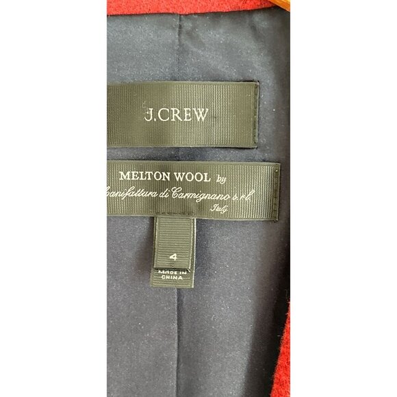 J.Crew Melton Wool Coat Made in Italy Oversized Jacket Lined Pockets Size 4 - Picture 4 of 8